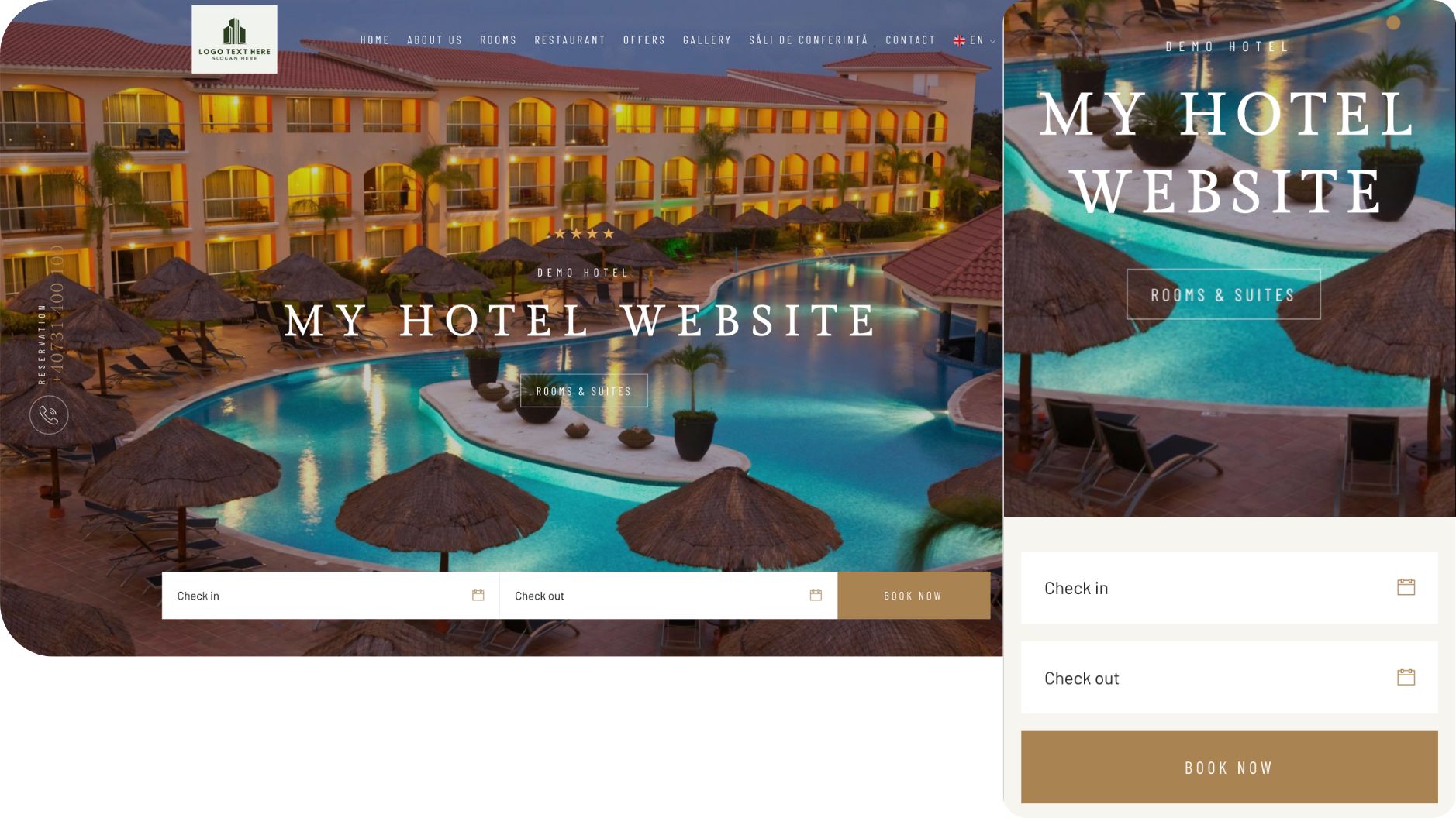 Hotel Website | Generator de site-uri web